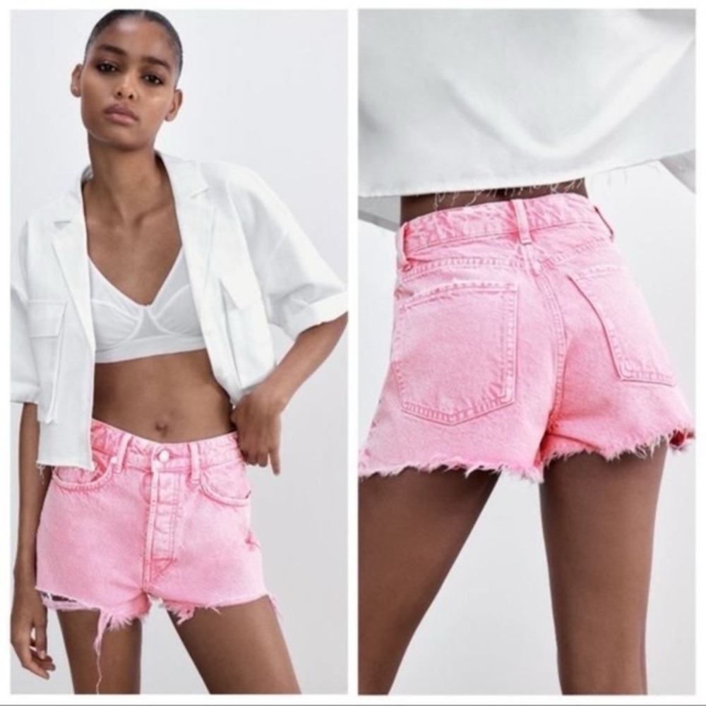 Zara Pink Denim Shorts.